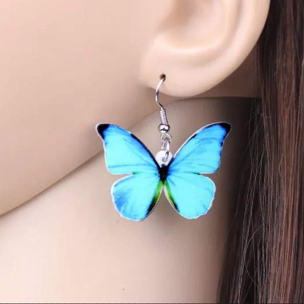 Blue Butterfly Earrings - Wildlife, Insect, Boho